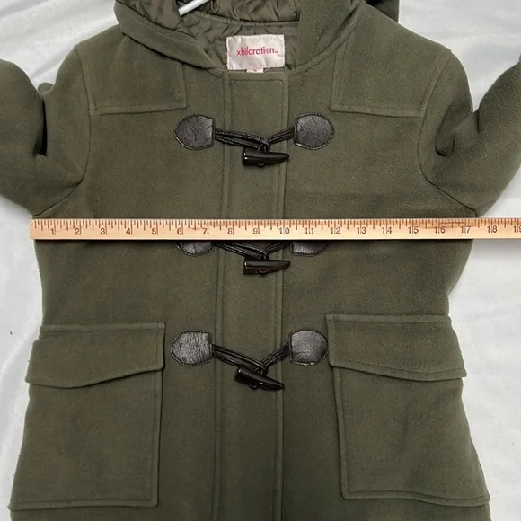 Xhilaration Military Inspired Olive Green Cropped Trench Coat - Medium - Picture 11 of 12